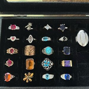21 vintage rings; various sizes